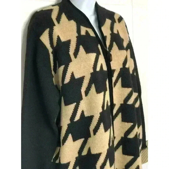 Vintage Susan Bristol Woman 100% wool cardigan 1W zip up hand embroidered black - Picture 4 of 8